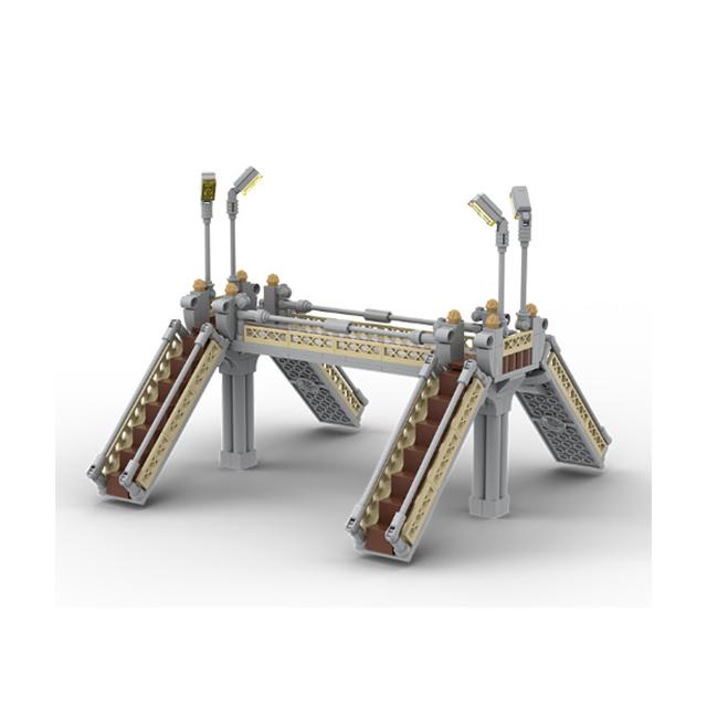 Pedestrian Bridge MOC Playthings Construction Bricks City Traffic Scene Street View Parts Blocks Traffic Motorway Works With City Bricksi
