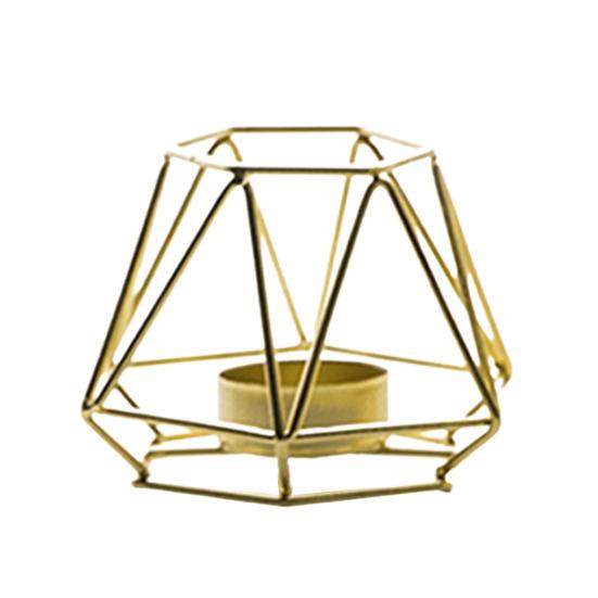 3D-Kerzenständer, geometrisch, Vintage, Eisendraht, luxuriös, romantisch, für Zuhause, Tischdekoration