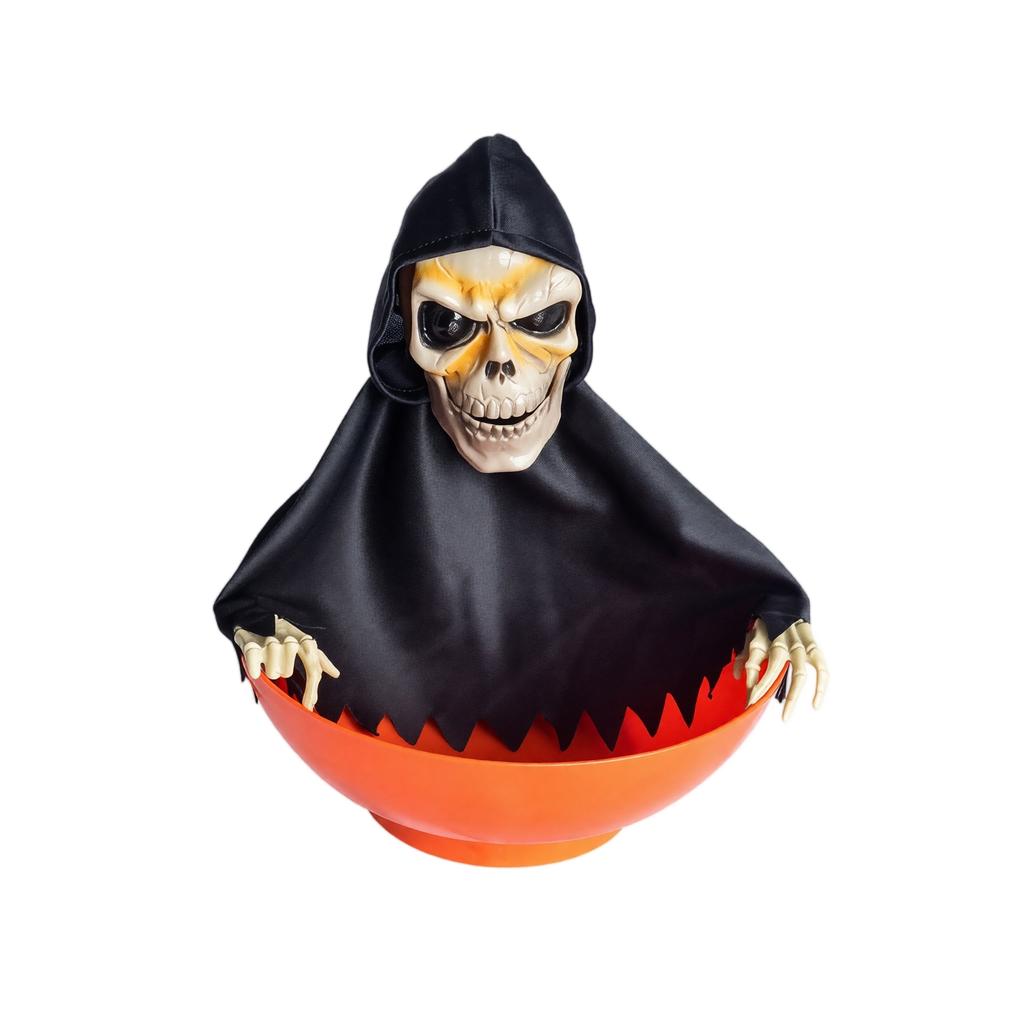 Halloween-Bewegungsaktivierte Süßigkeitenschale mit Ton- und Lichteffekten für Tischdekoration und interaktive Displays