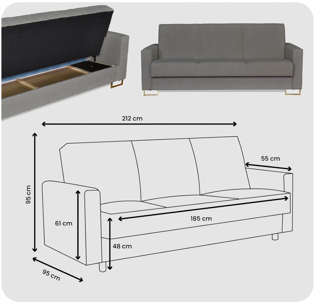 Kanapa sofa Marcello rozkładana wersalka spania bonell łóżko Family Meble
