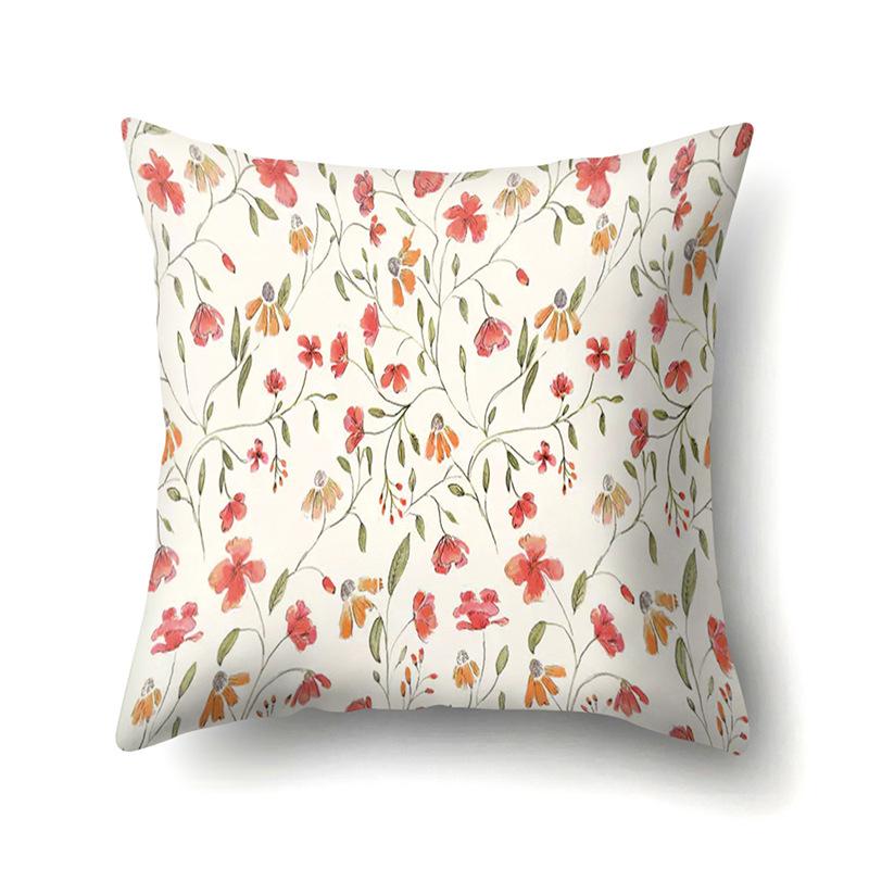 Polyester Pillowcase Plant Decoration Home Printed Pillow Car Waist Cushion Sofa Bed Head Cushion Cover