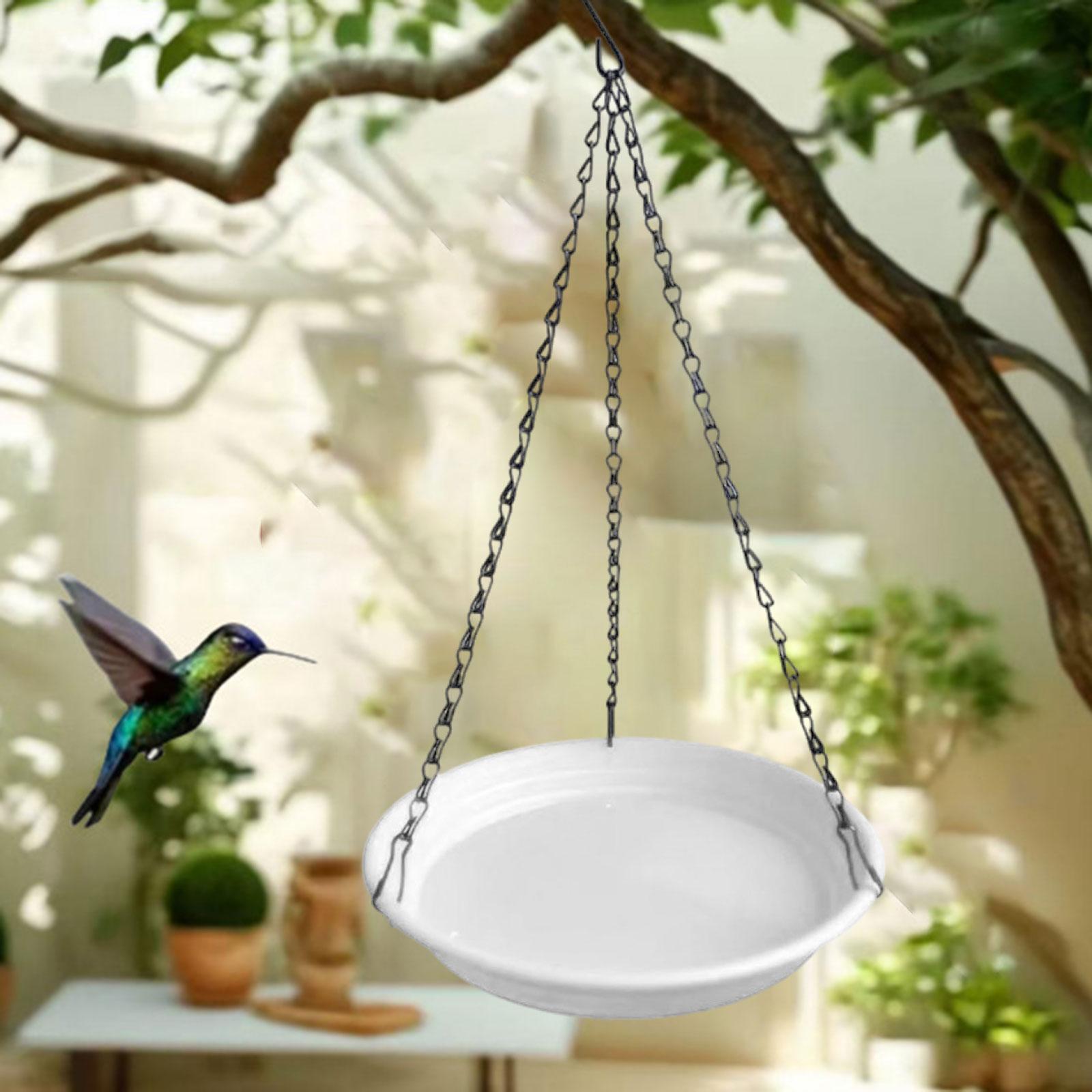 

Birds Feeder and Birdbath Bowl Garden Decor Birds Water Station Bird Food Tray Birdbath for Gift Backyard Yard Balcony Lawn білий