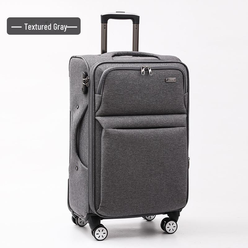Oxford Cloth Suitcase with Universal Wheels, 24-28 Inch Canvas Trolley for Men