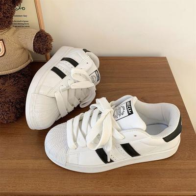 Niche Korean Version Shell Head White Shoes Women's Ins Tide 2025 New Flat-bottomed Breathable Student Wear-resistant Sports Shoes