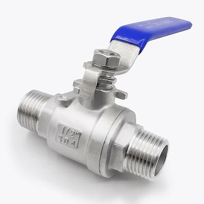 Kugelhahn aus 304 Edelstahl mit Außengewinde, zweiteilig, 1/4" - 2" BSP, Vollbohrung, Schalterarmaturen für Wasser, Luft und Öl