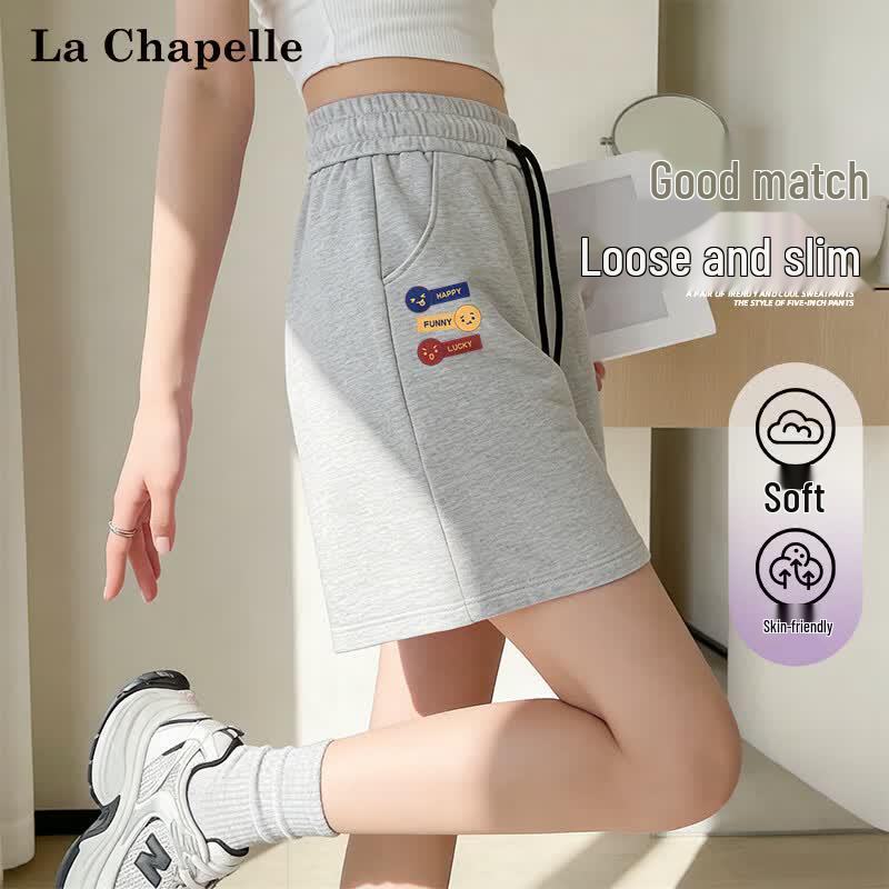 La Chapelle Women's High-Waist A-Line Cotton Shorts