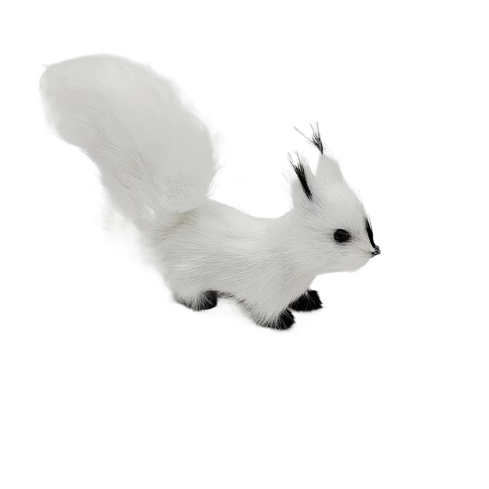 Plush Squirrel Miniatures Simulation Fur Simulation Animal Toy Christmas Decorations