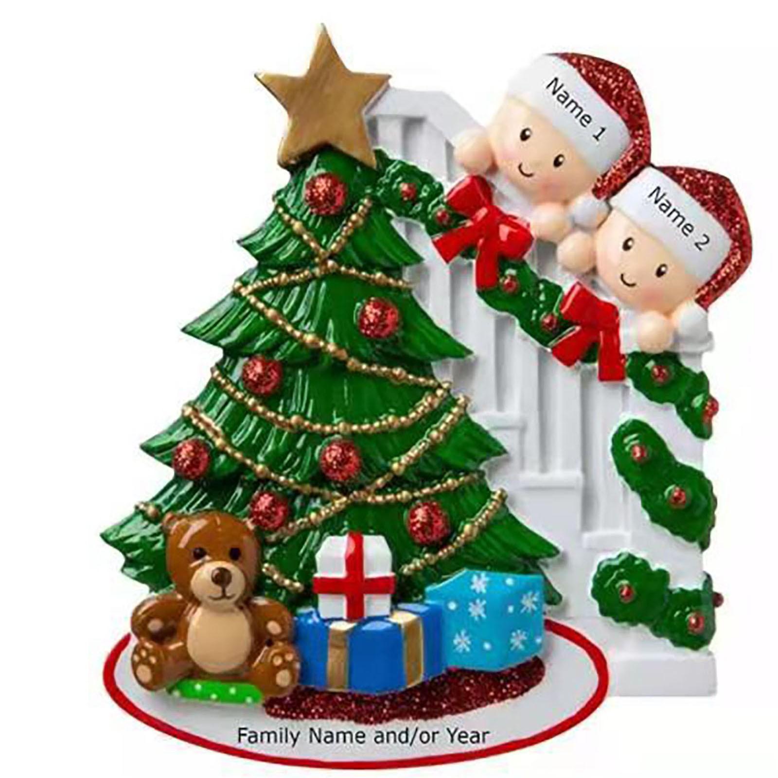 

Різдвяний кулон із смоляним іменем. Благословення. Підвіска з ялинковими прикрасами One Size