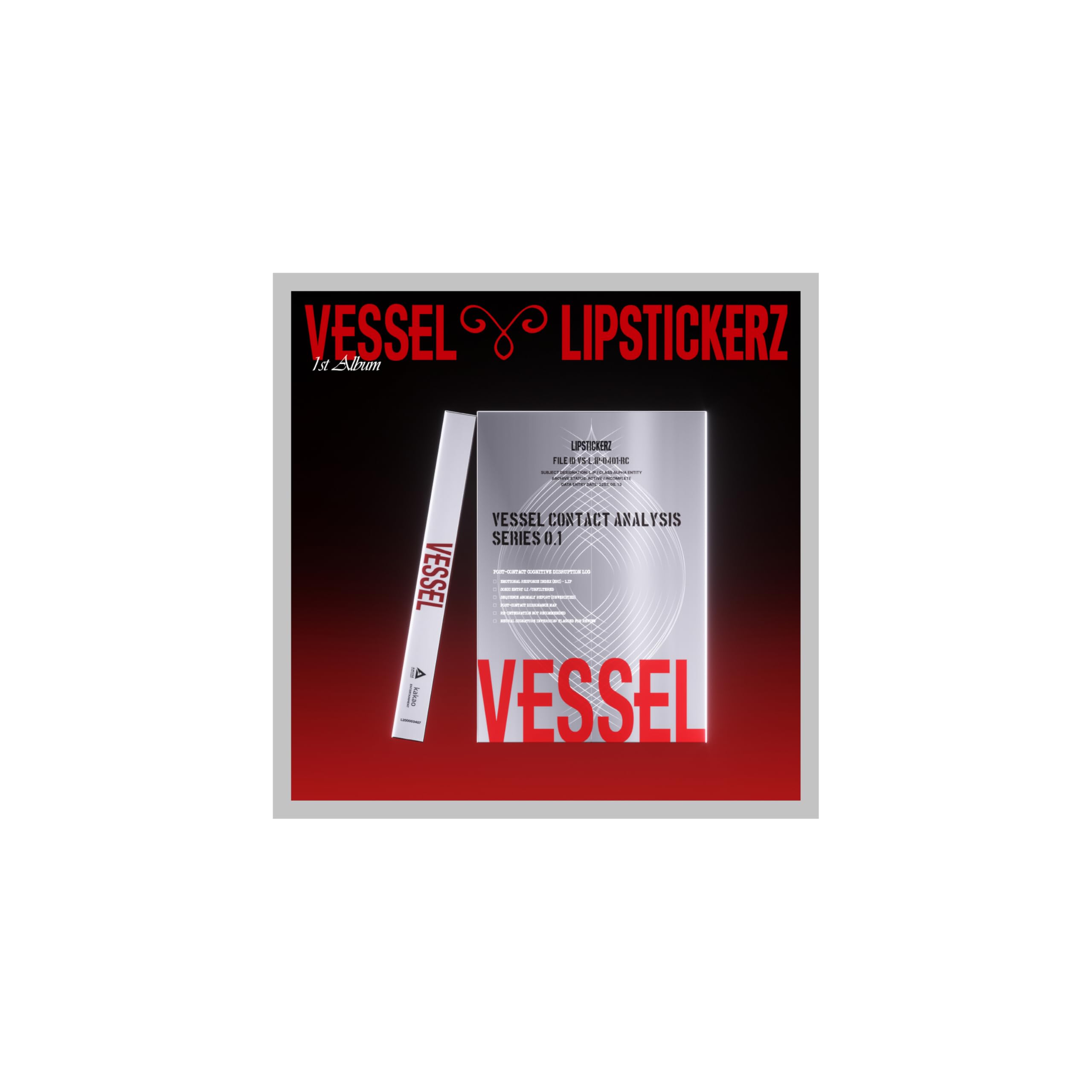 

LIPSTICKERZ VESSEL 1st Album NEMO Version Package Box+Vessel Record Sheet+ID Card+PhotoBook+PhotoCard+Secret Message+Guitar Pick+Sticker+Checklist+Gui