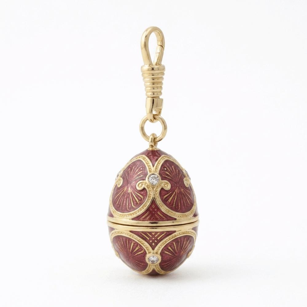 Egg Shaped Enamel Egg Pendant Copper Material Vintage Egg Necklace Zodiac Locket Necklace Women