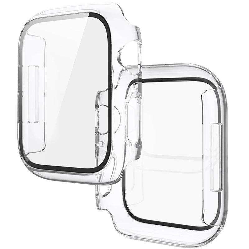 Tempered Glass+Cover For Apple Watch 11 10 9 8 7 46mm 42mm PC Bumper Screen Protector Case iWatch Series 7 6 5 4 SE3 44 40 45mm