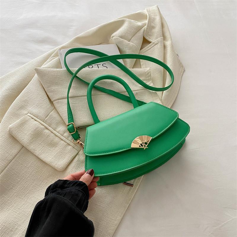 

Trendy Crossbody Saddle Bag For Women In Black Orange Pink White Green Colors зелений