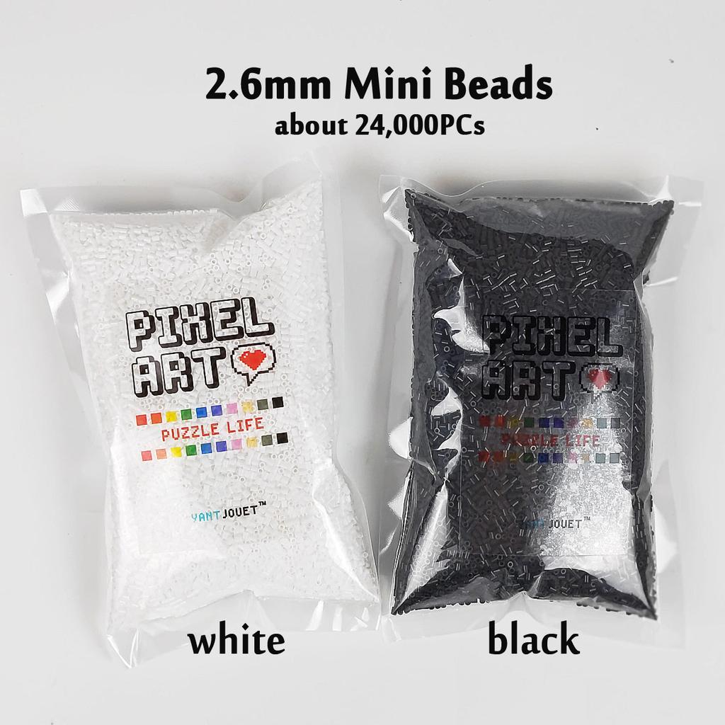 2,6mm Mini-Perlen 250G 24000 Stück Pixel Art Weiß Schwarz für Kinder Hama-Perlen DIY Puzzles Bügelperlen hohe Qualität DIY Geschenk