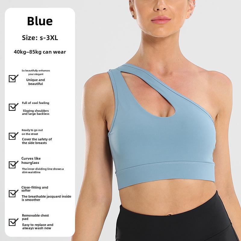 Large Women's Sports Bra with Detachable Cups for Yoga - Shockproof, Supportive, and Elegant Design