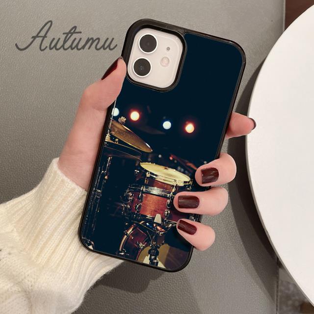 Schlagzeug Musik Handyhülle für iPhone 11 12 13 14 Pro Max mini X XR XS SE 2020 5 6S 7 8 Plus Samsung Galaxy S21 S22 Hülle