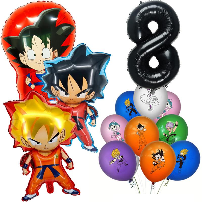 Dragonball Birthday Decoration Goku Stickers Balloons Disposable Tableware Tablecloth Straw Cup Plates Baby Shower Supplies Toy
