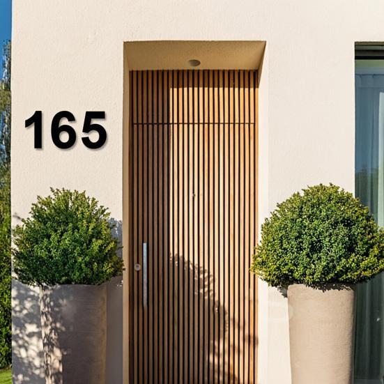 Decorative Address Numbers 3D House Number for Outside, Modern 0-9 Floating Numbers, Wall Mount Weather-proof Metal Sign Door, Mailbox,