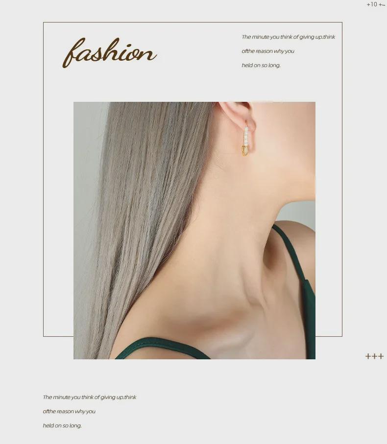 Chic Autumn/Winter Imitation Pearl Paper Clip Earrings - Stylish, Versatile, Light Luxury.