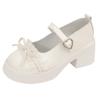 Fashion Ankle Buckle Chunky Heels Bow Women Japanese Style Patent Leather Mary Jane Shoes Woman Punk Thick Heels Single Lolita Shoes
