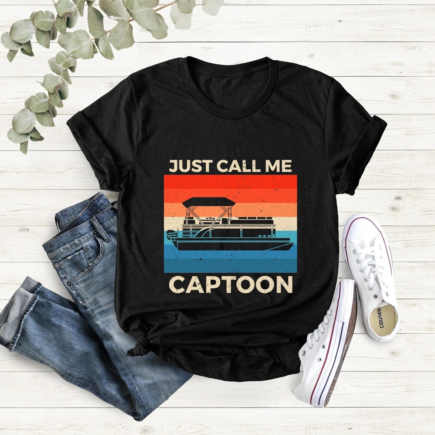 Funny Pontoon T Shirt Retro Vintage Boat Boating for Owner Lake Lover Dad Grandpa Captain S чёрный