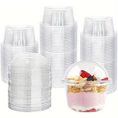 35Pcs Transparent Plastic Dessert Cups, Reusable Party Tableware for Birthday Wedding Ice Cream Cake