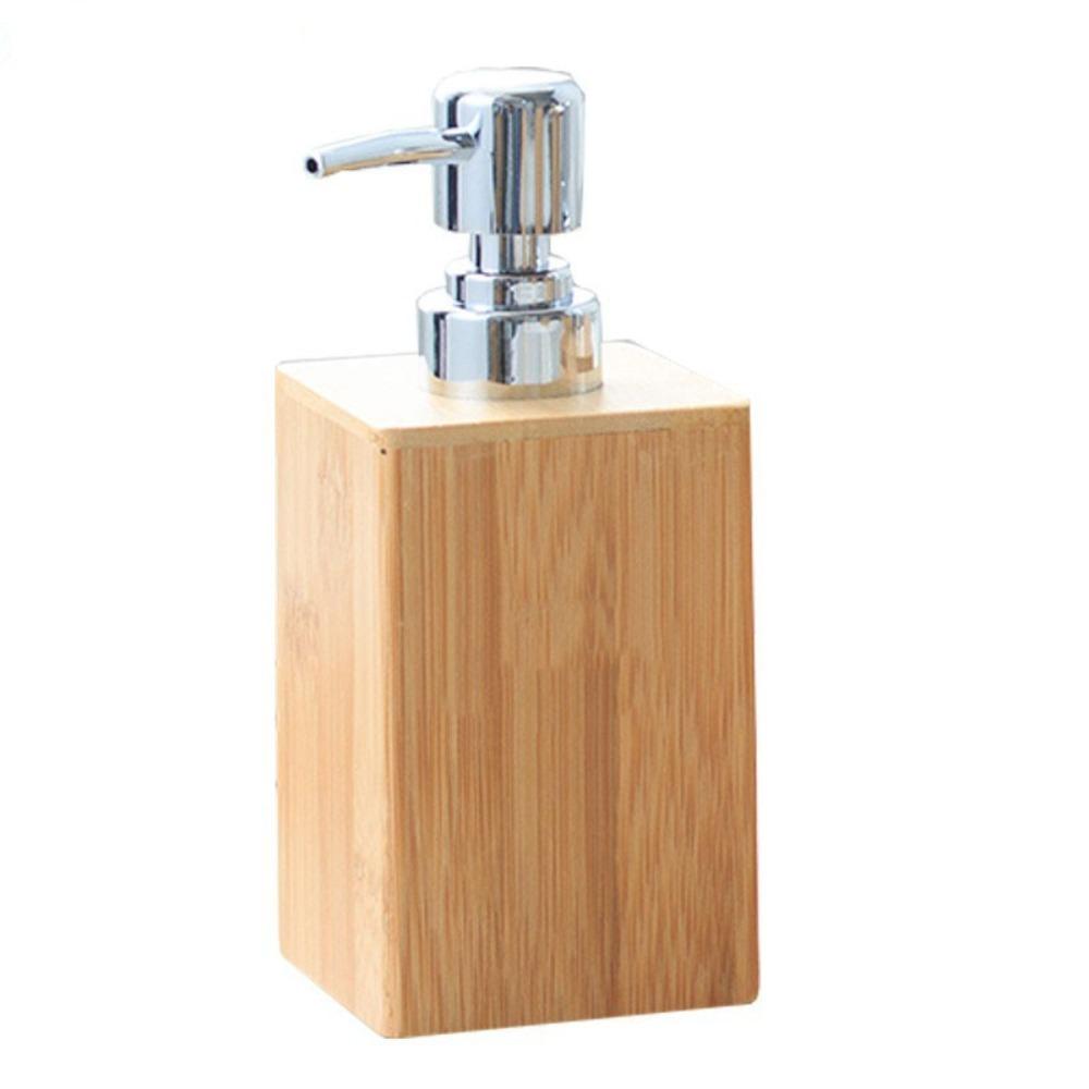 

Bamboo Soap Dispenser Pump Soap Container Refillable Shampoo Dispenser Home коричневый