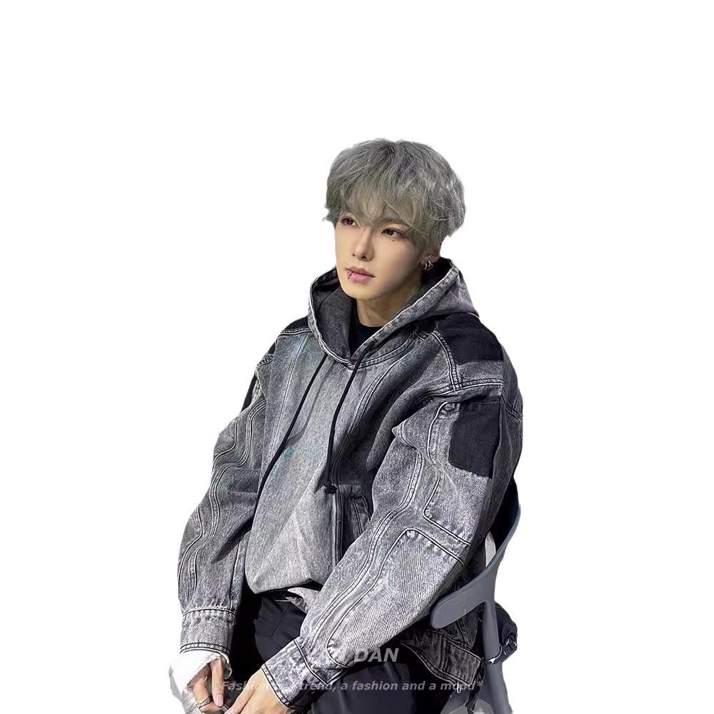 Retro Cowboy Sweater Hooded Coat Motorcycle Suit Man
