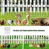 10Pcs Decorative Garden Fence 13x24Inch Square Metal Fence Panels Pet Dogs Animal Barrier for Outdoor Yard Decoration