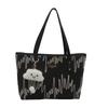 Popular large-capacity zipper bag women's new simple big bag cute texture commuter tote bag shoulder bag