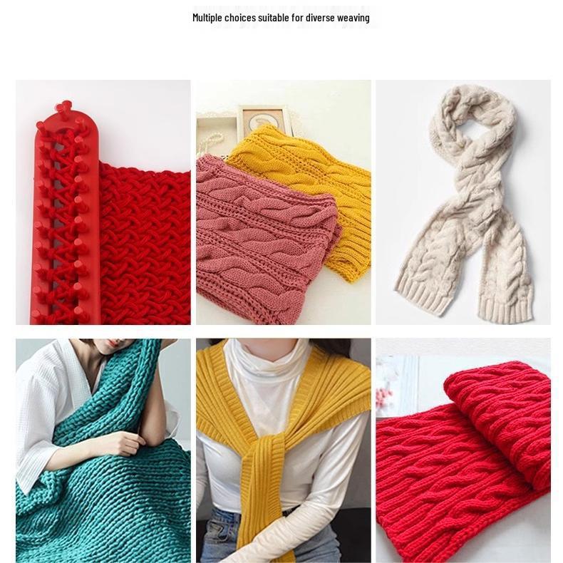 Set de instrumente de tricotat DIY: Mașină de tricotat cu dinți fini pentru eșarfe și pulovere.