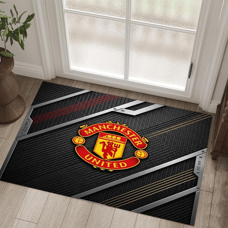 Manchester United Design Crystal Velvet Carpet Cozy Non?Slip Printed Rug For Bedroom Living Room Entrance