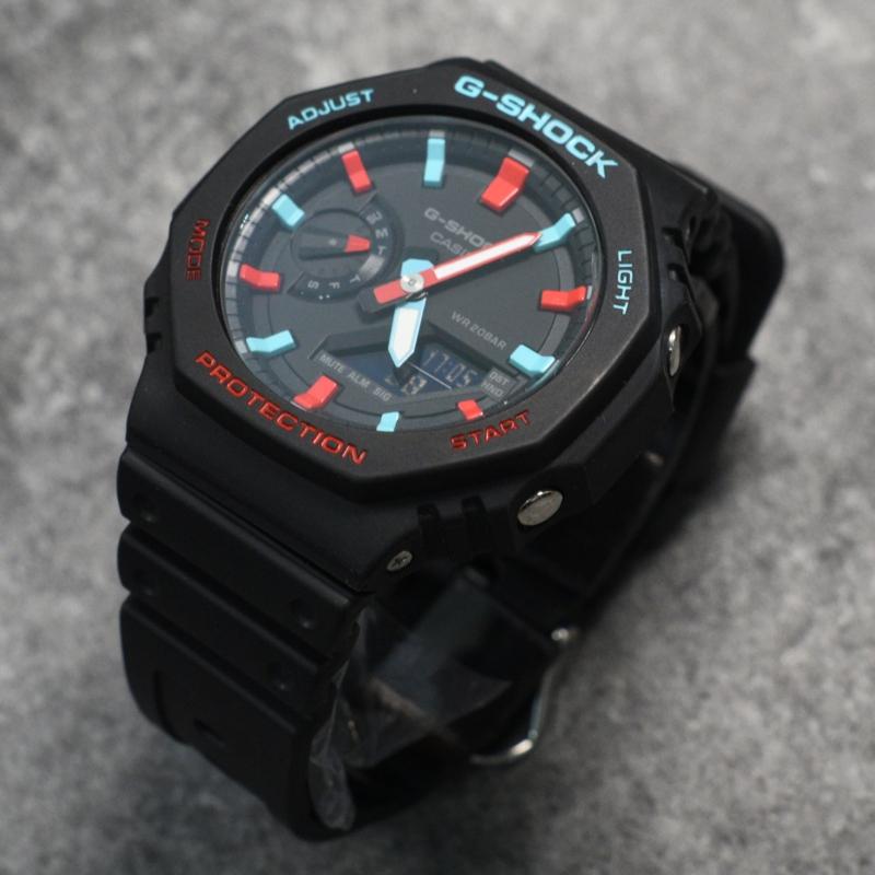 CASIO Men Liquid Crystal,Analog Dual Display Series Black Watch GA-2100-1A1(Watch3--)