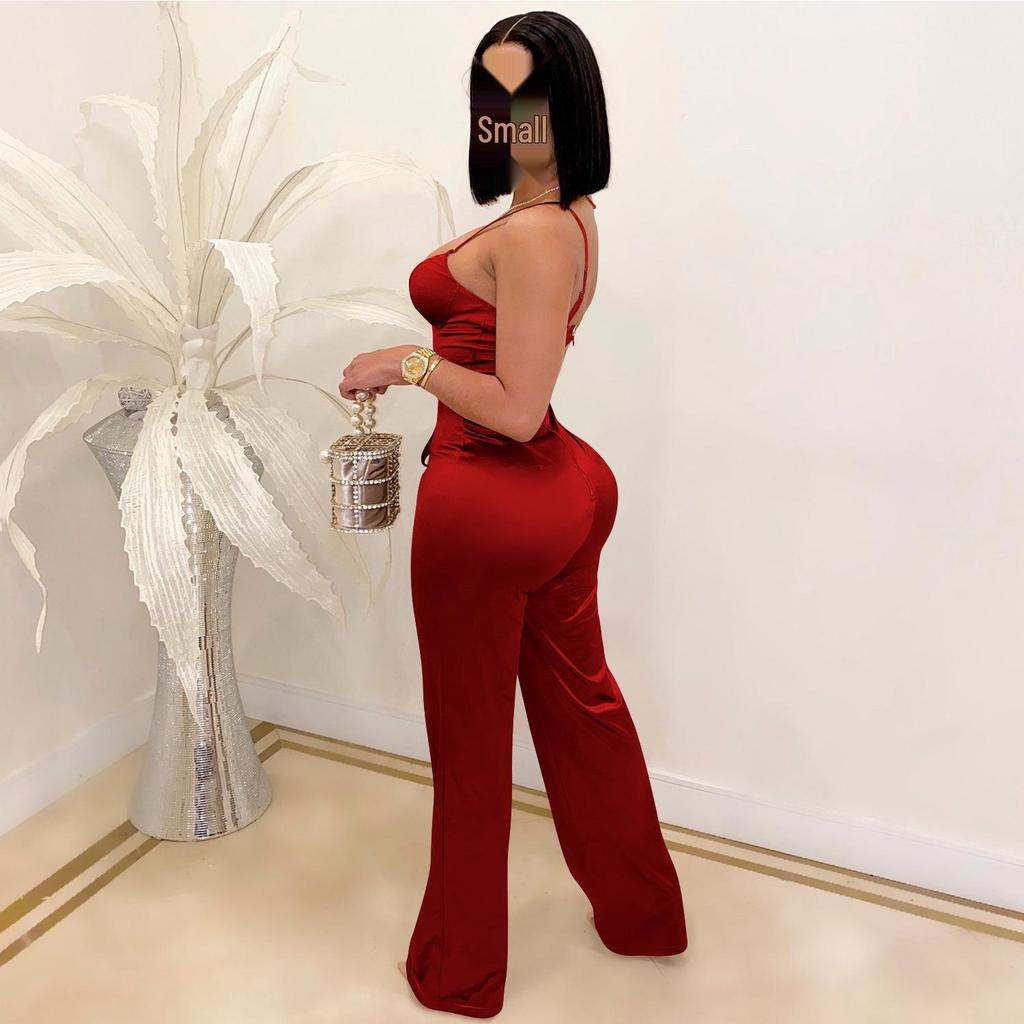 X3717 Sexy Jumpsuit: Gerade Hosen, Lässiger Chic für Europa & Amerika