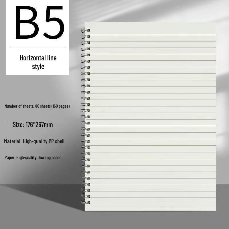 Thick A5/B5 Grid Notebook for Junior & Senior High: Large, Durable, Simple Design