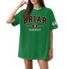 Women Casual Short Sleeve T Shirt Letter Print Loose Fit Crew Neck Cotton Blend Lightweight Tee Top for Everyday Wear