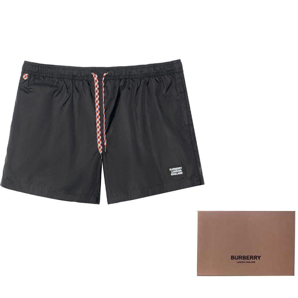 Burberry Men SS23 Solid Color Drawstring Tie Casual Shorts Black 80226381