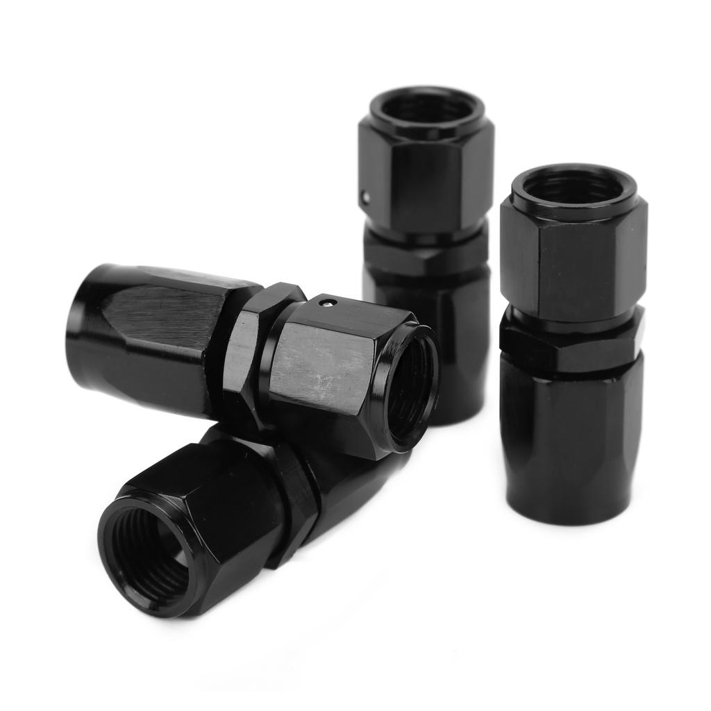 4 Stück Universeller gerader AN6 -6AN drehbarer Schlauchanschluss-Adapter Polierte Oberfläche