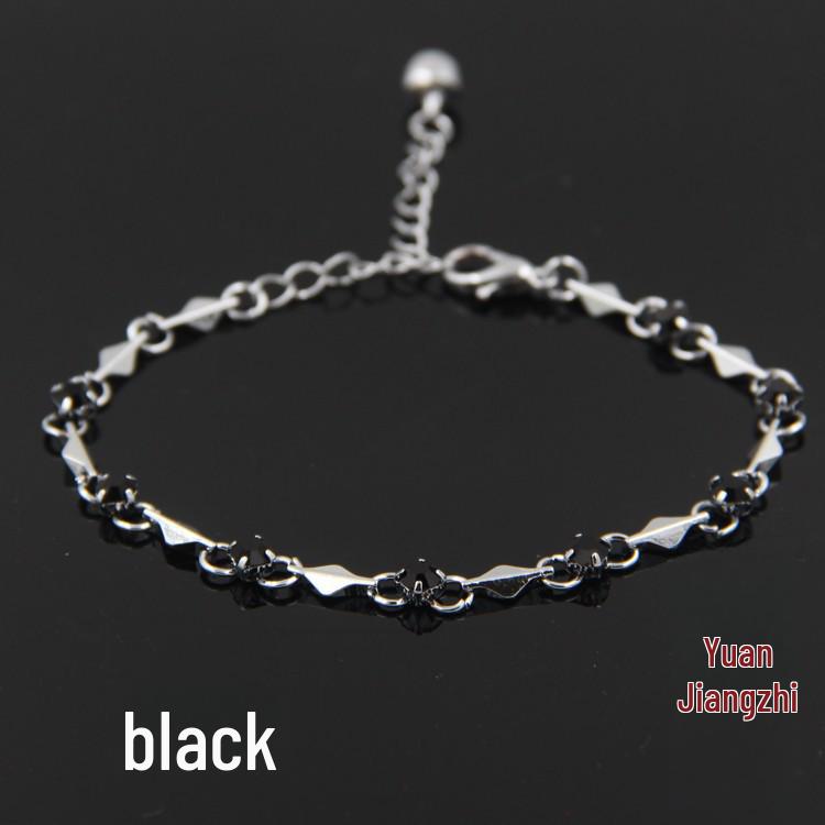 Adjustable Korean Diamond Alloy Silver Bracelet for Women - No Fading, Elegant Design