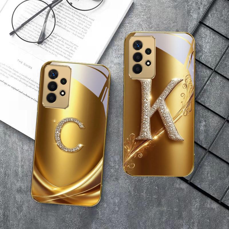 Lorbeerblatt Ring Gold Für Samsung A 01 52S A04 A05S A10 A12 A13 22 23 24 36 42 M02 Note 10 20Ultra 8 9 Goldene Glas Handyhülle