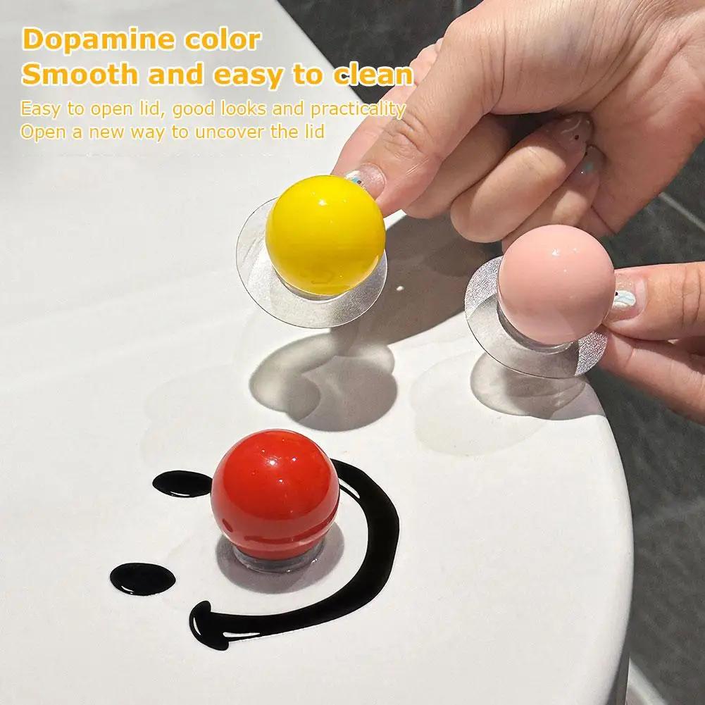 1PC Smile Face Ball Toilet Lid Lifter, Clown Toilet Lid Lifter, Handheld Toilet Seat Cover Opener for Bathroom
