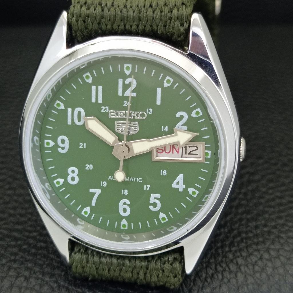 JAPAN VINTAGE REFURBISHED SEIKO 5 AUTOMATIC 6309A MENS GREEN WATCH a441670-1 Sk-a441670