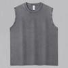 Men Washed Solid Color Round Neck Loose Sleeveless Tank Top