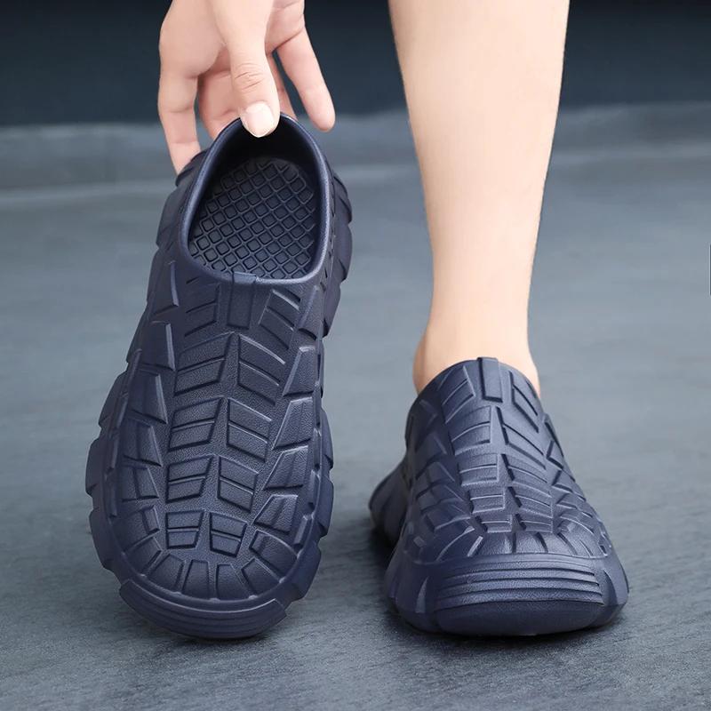 Coming Men Chef Shoes Anti Slip Work Shoes Lazy Slippers Casual Trendy Slipper One Step Garden Shoe for Beach Zapatillas Male