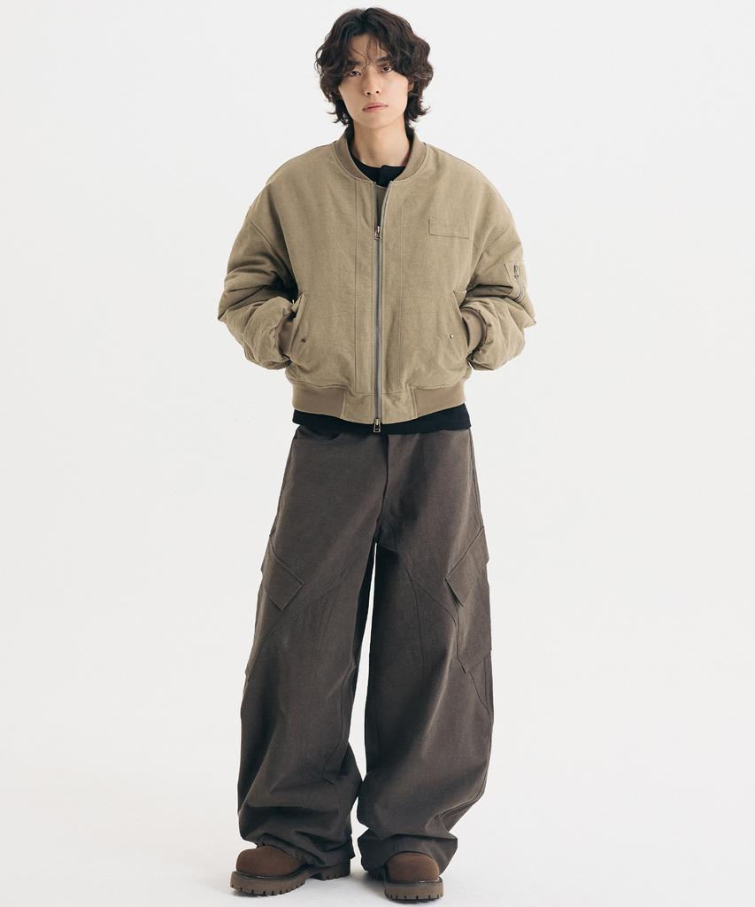 Denawo Cotton Curved Cargo Pants (Charcoal)