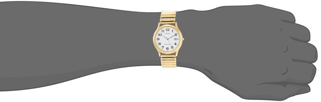 Citizen Analog Date Metal Gold Q&Q Men's Watch, Waterproof, Display, Band, D014-004,