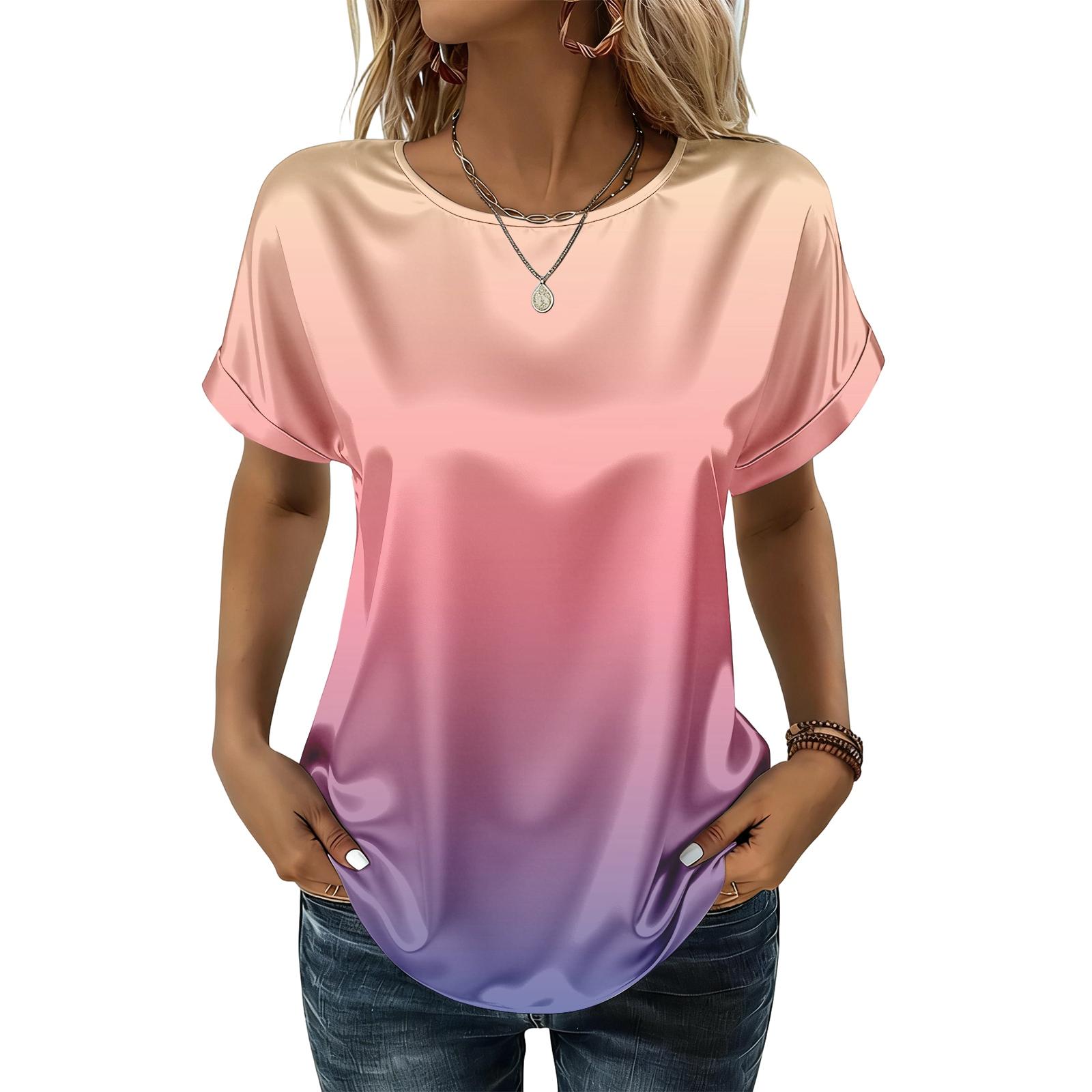 

Женский модный повседневный топ с градиентным принтом L