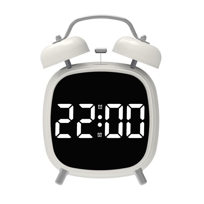 Creative Loud Volume Metal LED Alarm Clock GH8032 - Ideal for Deep Sleepers, Multifunctional with Powerful Ringing Bell