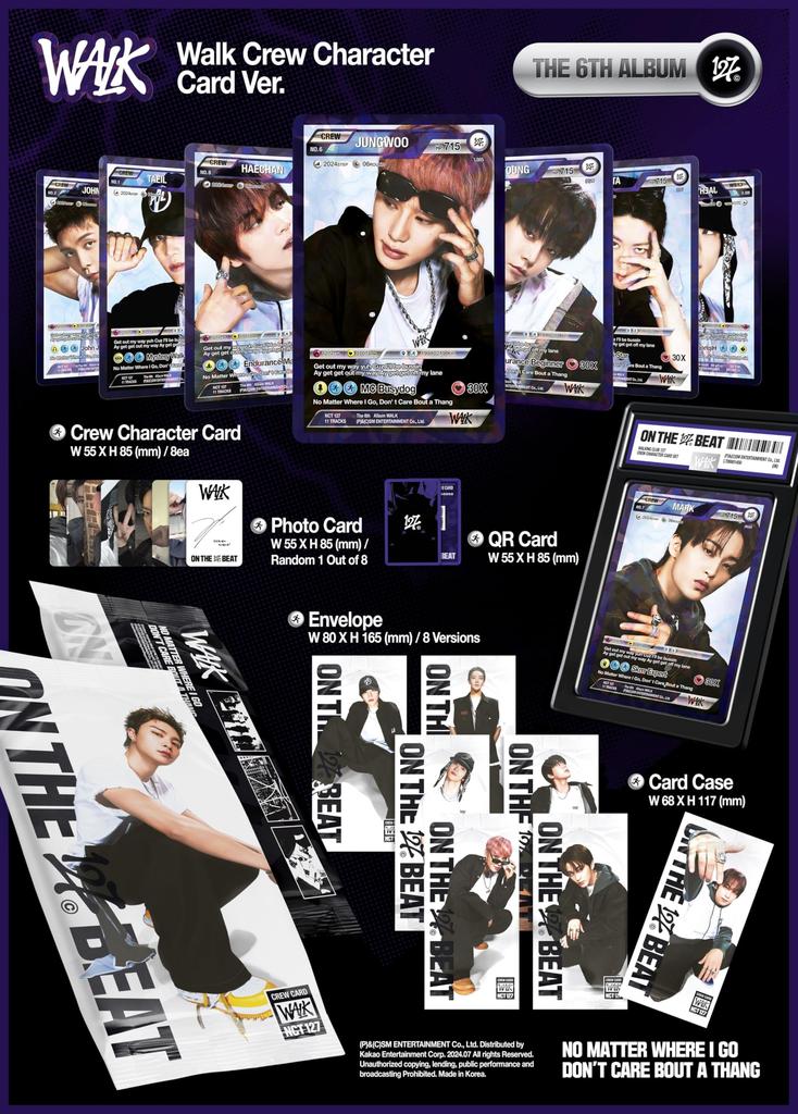 NCT 127 6th Full Album WALK Crew Character Card Smart Is a Digital Album and Does Not Include a Physical CD - (Walk Ver. / Album) (Korean Edition)