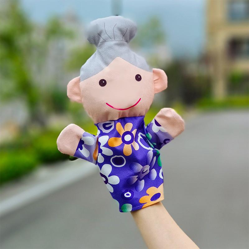 Family Plush Members Glove Puppet With Short Plush Preschool Entertainment Doll