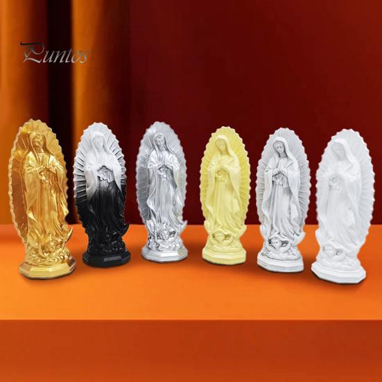 Unique Bookcase Accents Our Lady of Guadalupe Religious Statue, Virgin Mary Figurine, Resin Sculpture, Statement Piece for Cabinet Inspirational
